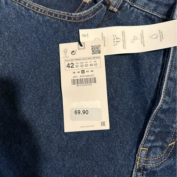 Zara men's wide leg, loose fit size 42 jeans - Picture 2 of 4